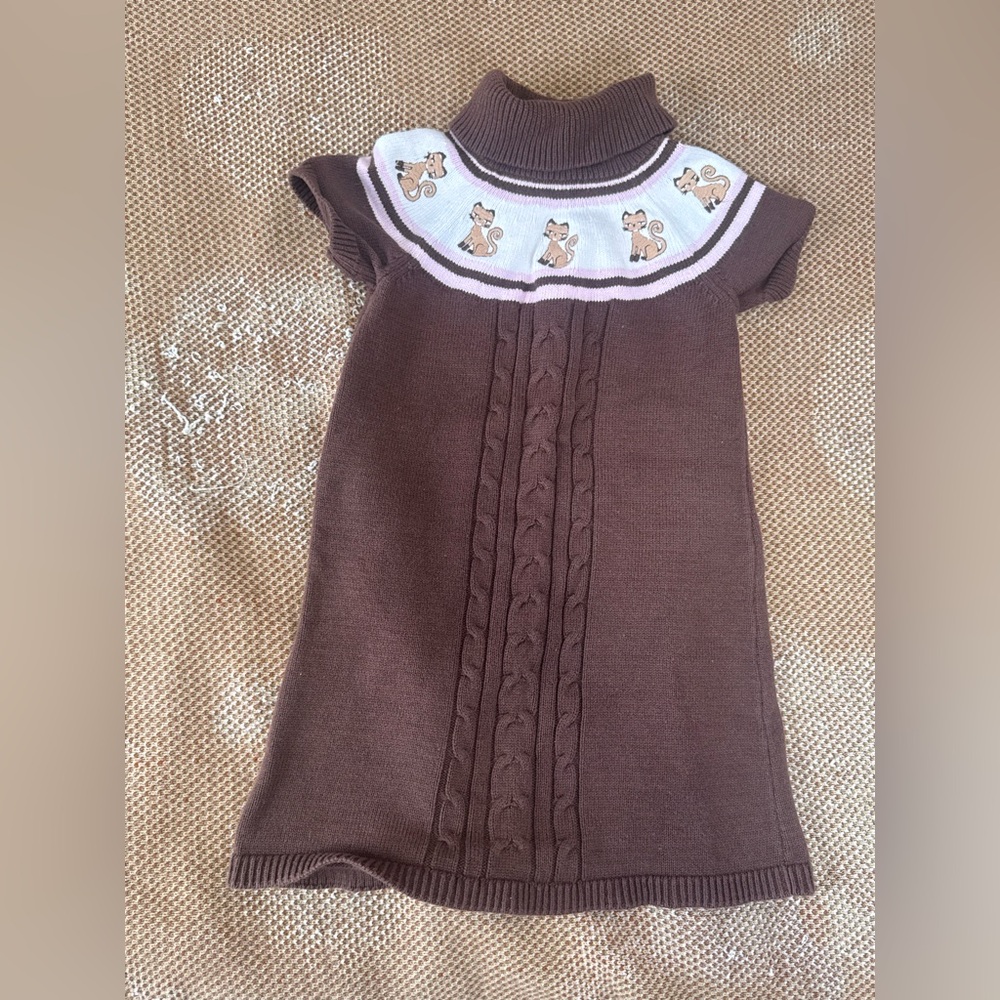 Gymboree Brown Knit Dress with Pink Accents